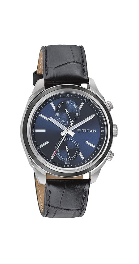 Titan Blue Dial Multifunction Watch for Men – Albatel
