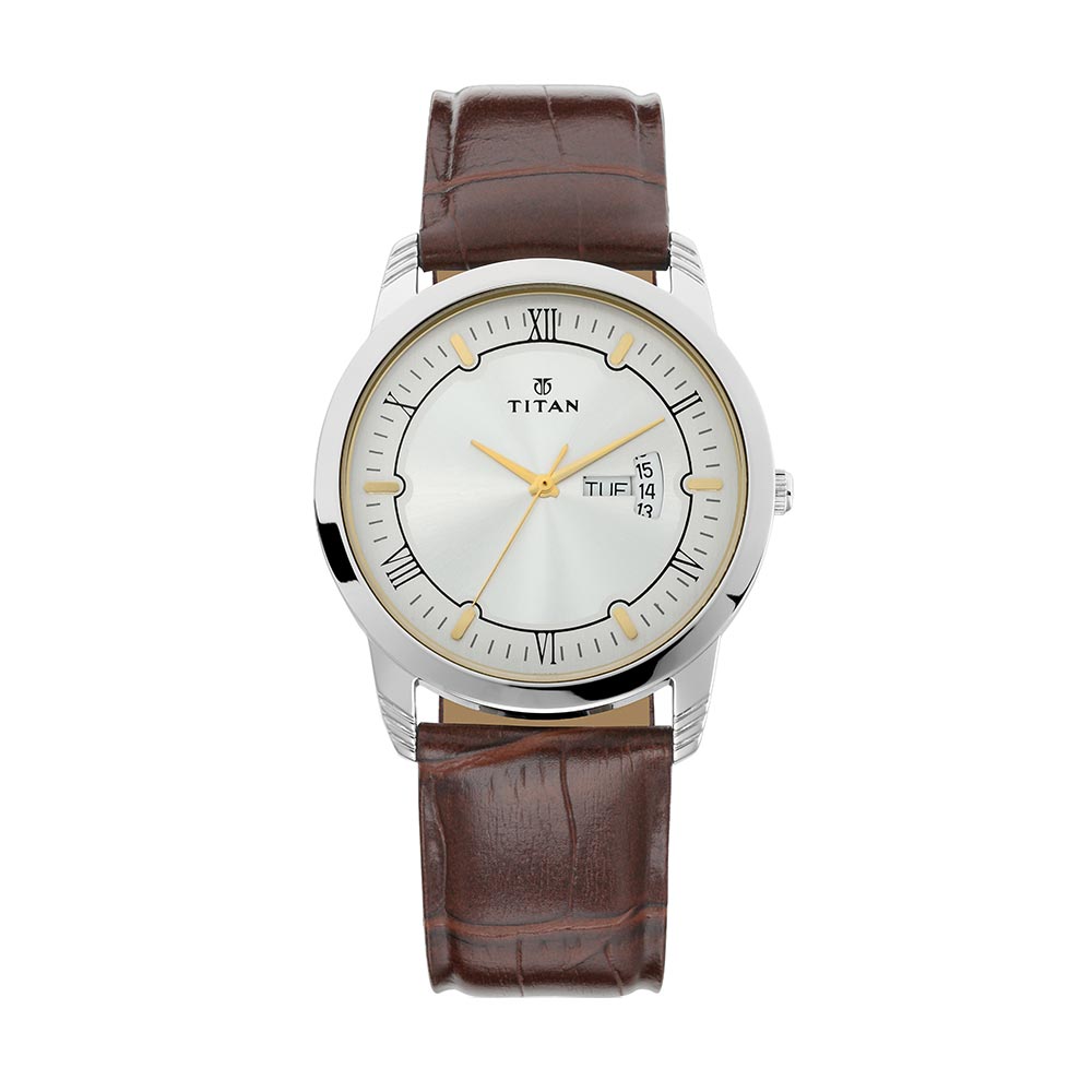 Titan Karishma Silver Dial Analog Watch for Men