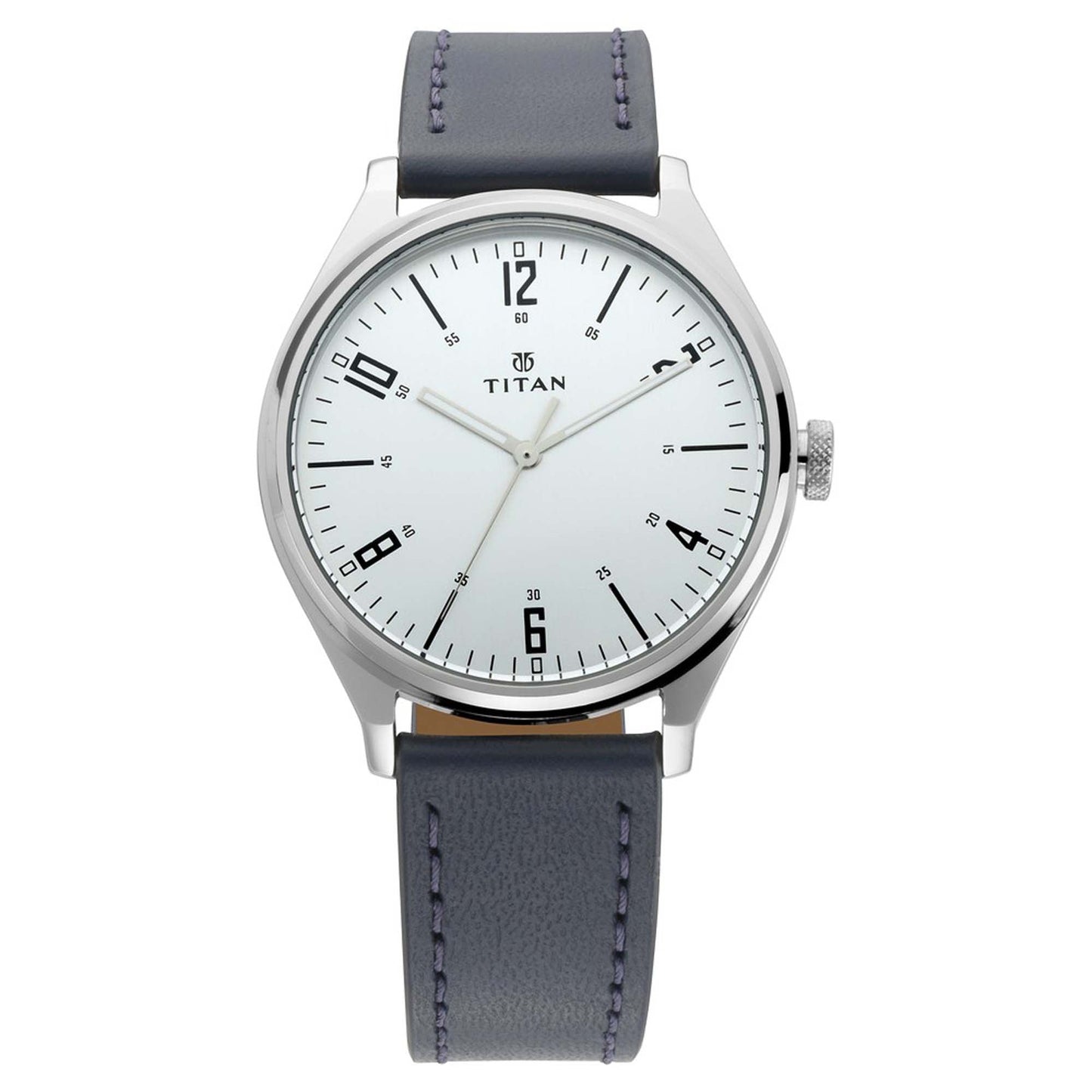 Workwear Watch with Silver Dial & Blue Leather Strap