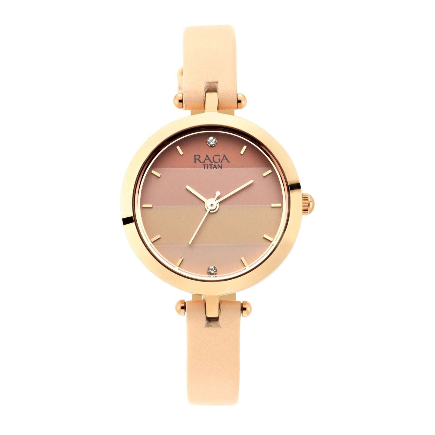 Raga Viva Pink Dial Leather Strap Watch