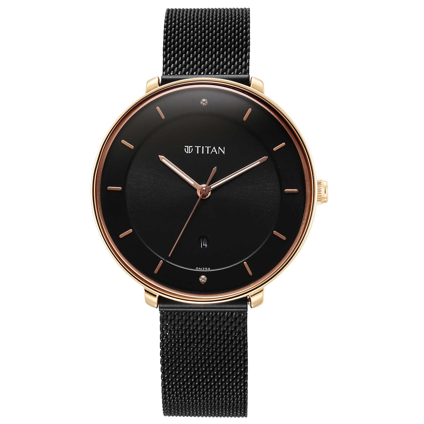 Noir Black Dial Metal Strap Watch-Titan-Albatel