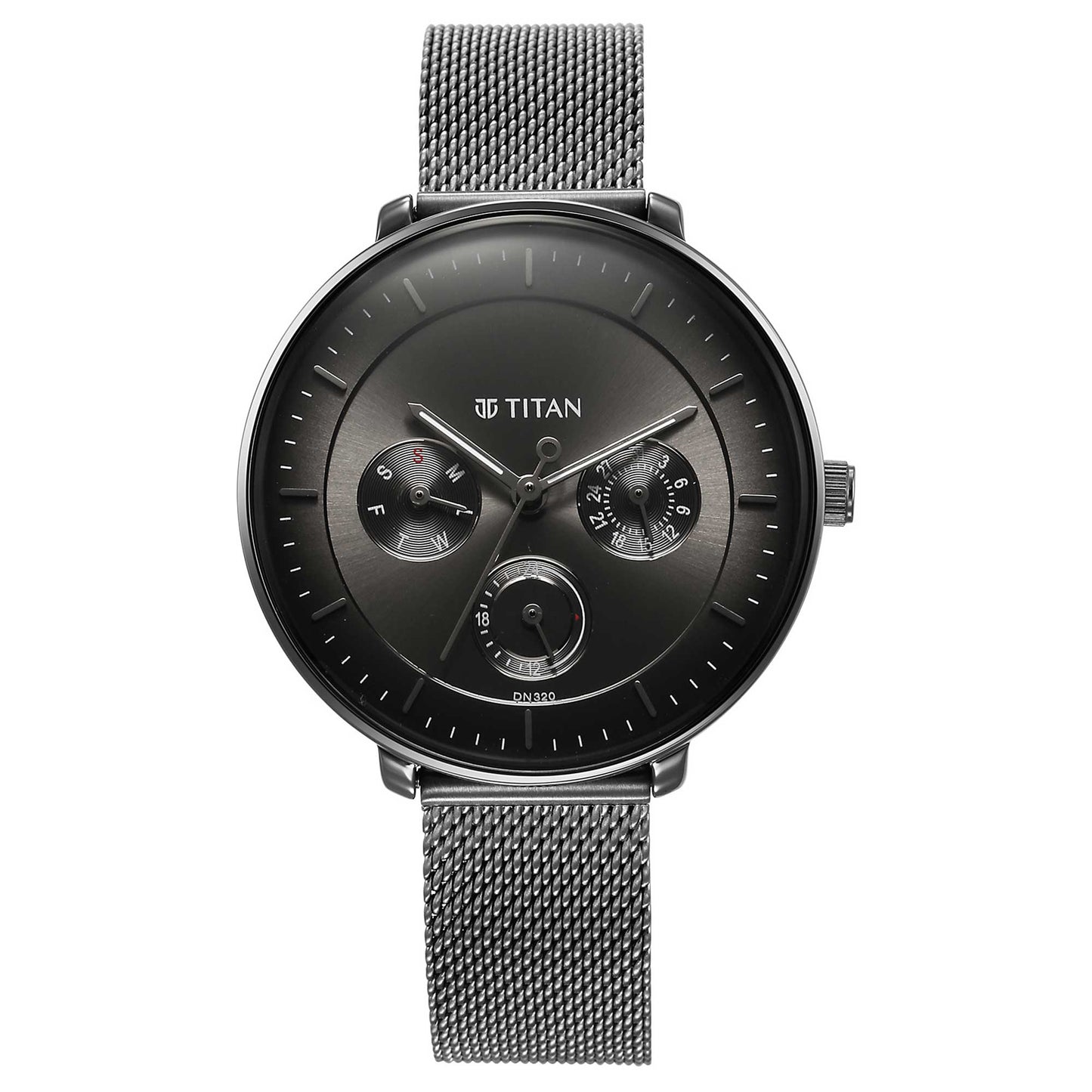 Noir Anthracite Dial Metal Strap Watch-Titan-Albatel