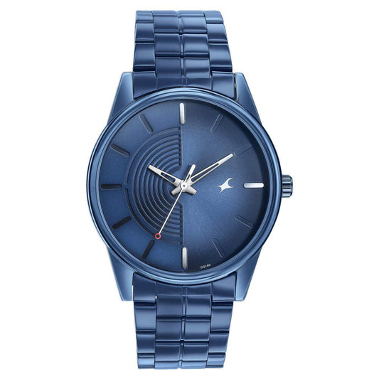 Fastrack Stunnerse Quartz Analog Blue Dial With Blue Metal Strap Watch for Guys