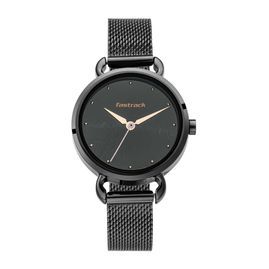 Fastrack  Animal Print Watch with Black Dial