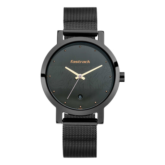 Fastrack  Animal Print Watch with Black Dial
