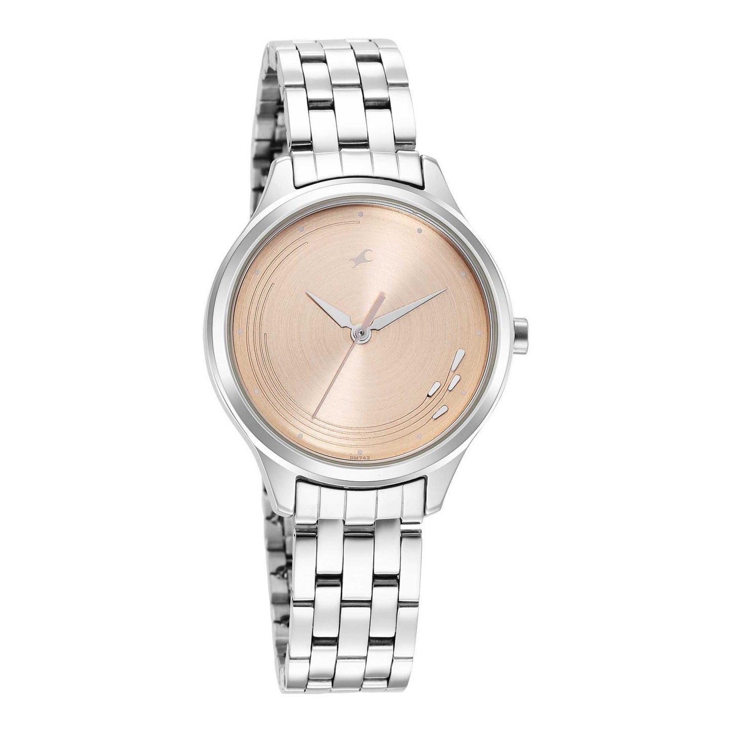 Fastrack Stunners Quartz Analog Rose Gold Dial Stainless Steel Strap Watch for Girls