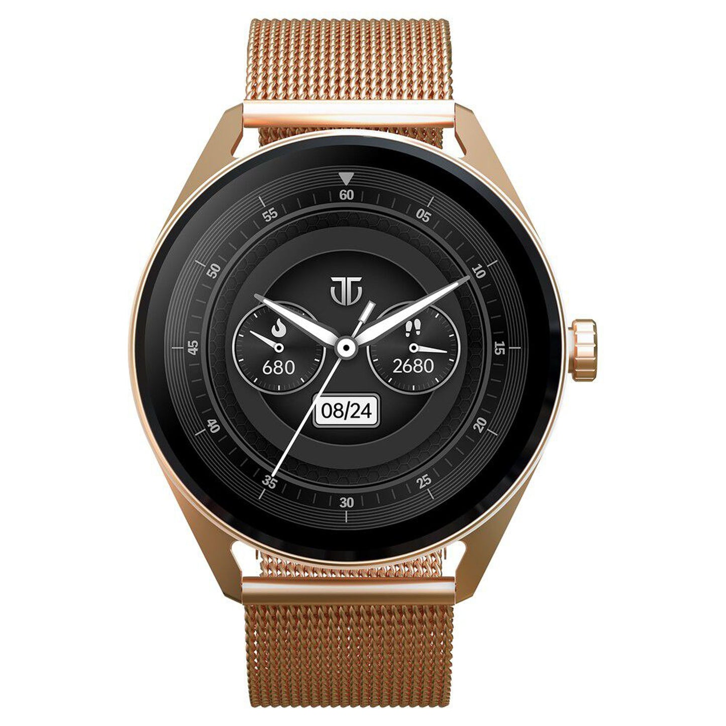 Titan Crest with 3.63 cm AMOLED Display and AOD, Functional Crown, BT Calling Smartwatch