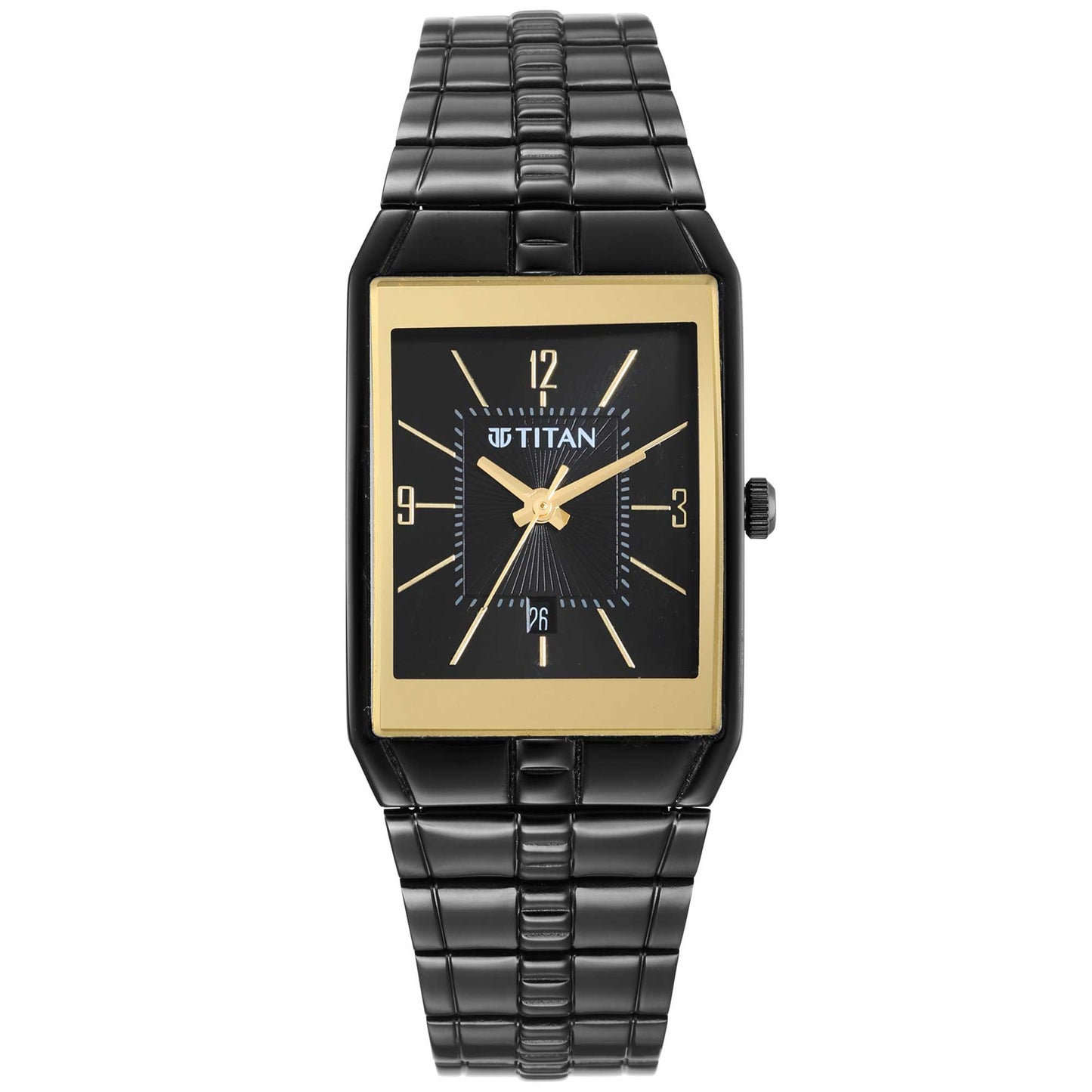 Karishma Black Dial Brass Strap Watch