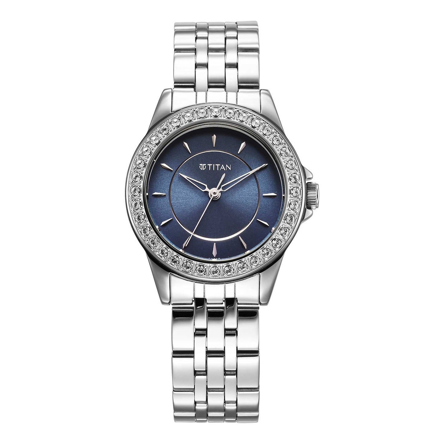 Titan Sparkle Blue Dial Stainless Steel Strap