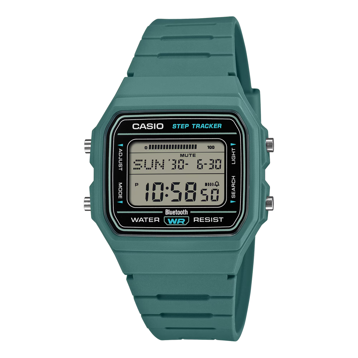 Digital Step Tracker Green Resin Watch
