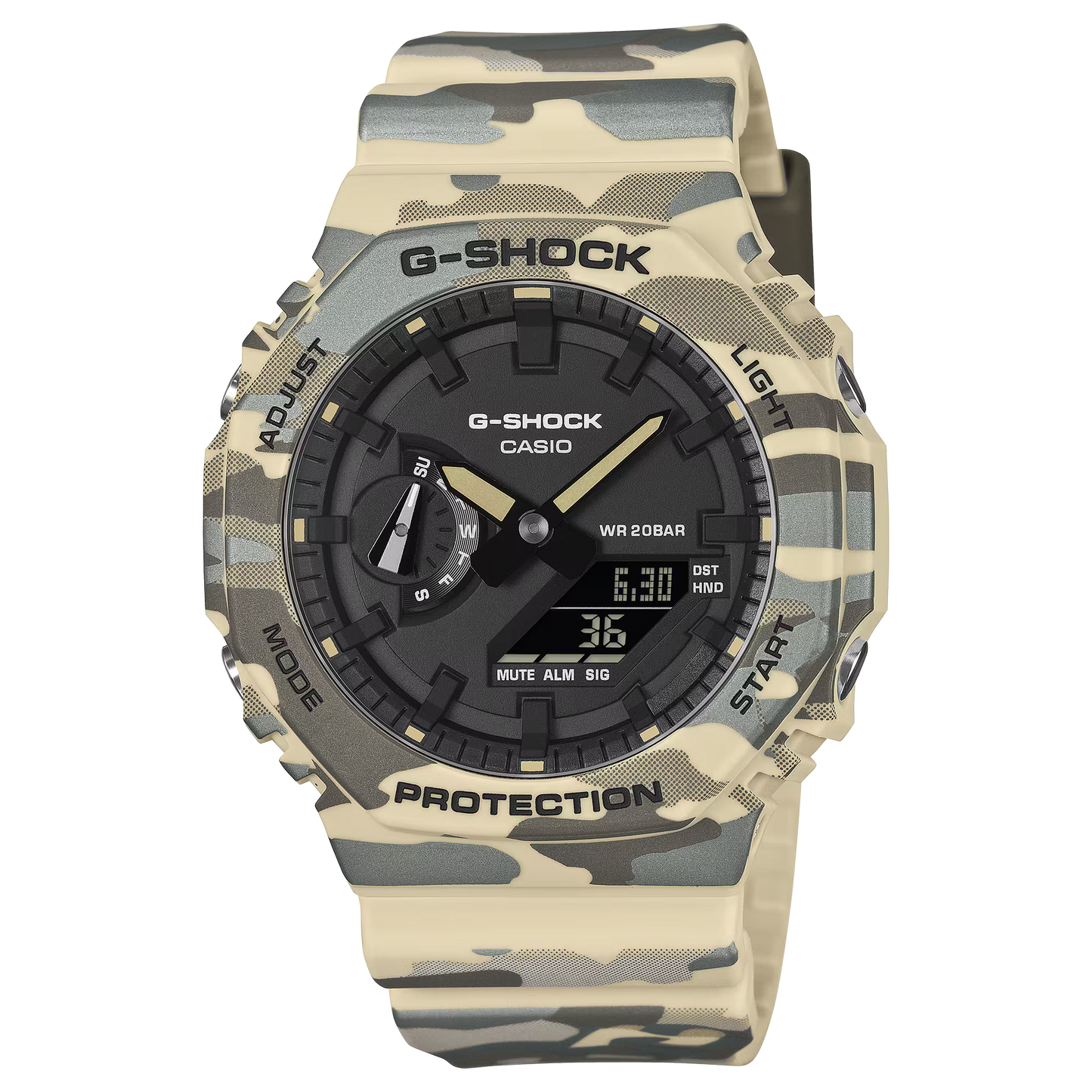 G-Shock Beige Camouflage Band, Analog-Digital Watch