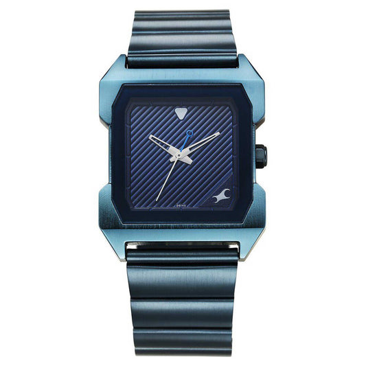 Fastrack Pulse Quartz Analog Blue Dial With Blue Stainless steel Strap Watch for Guys