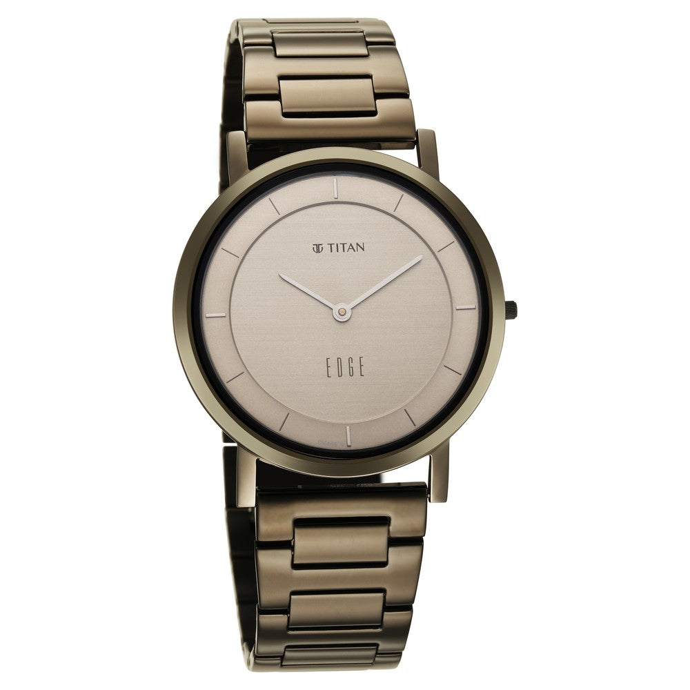 Edge Beige Dial Metal Strap Watch