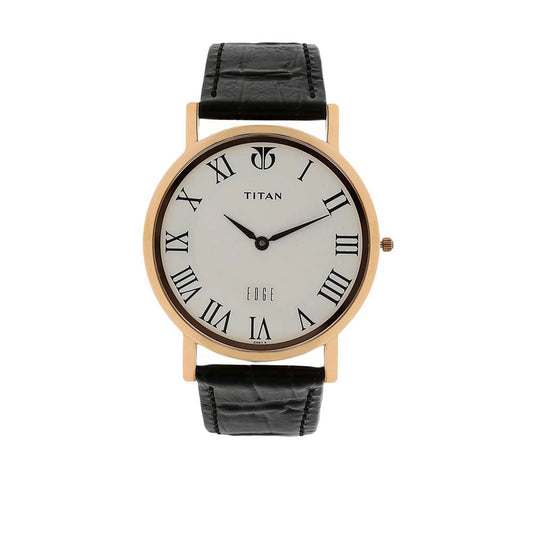 White Dial Leather Strap Watch-Titan-Albatel