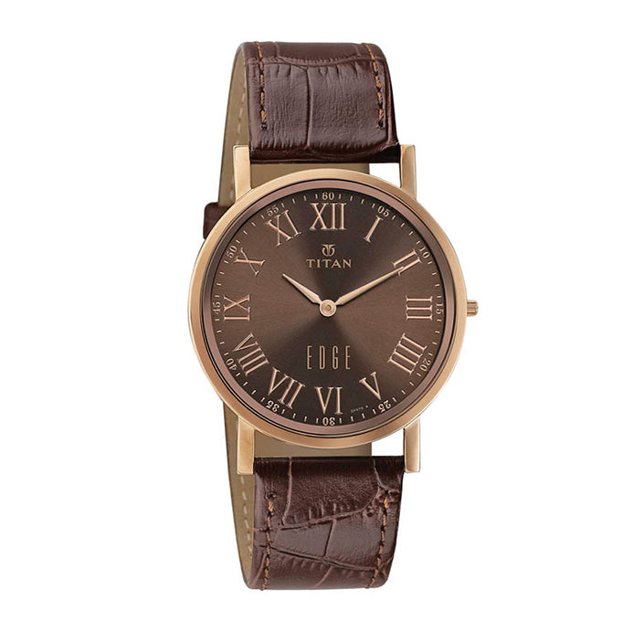 Brown Dial Leather Strap Watch