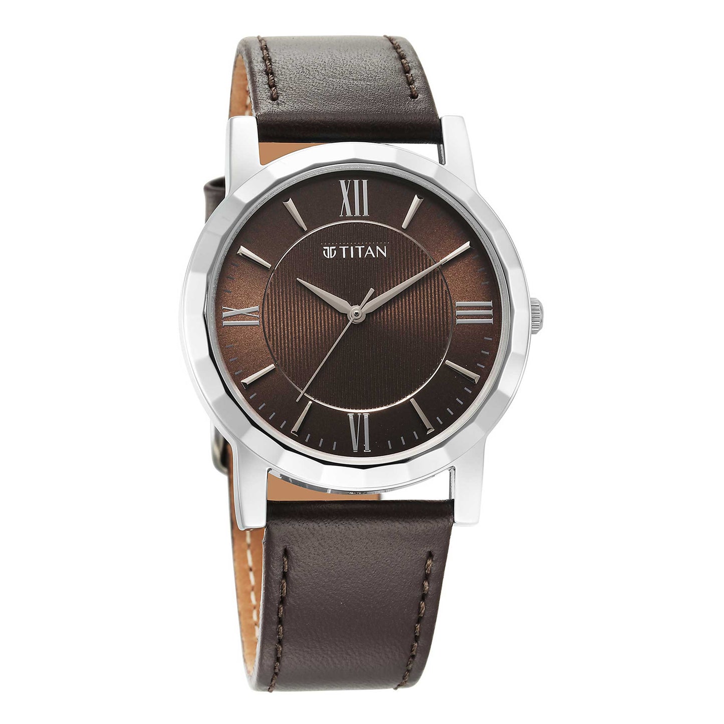 Titan Karishma Zing Quartz Analog Brown Dial Leather Strap Watch for Men