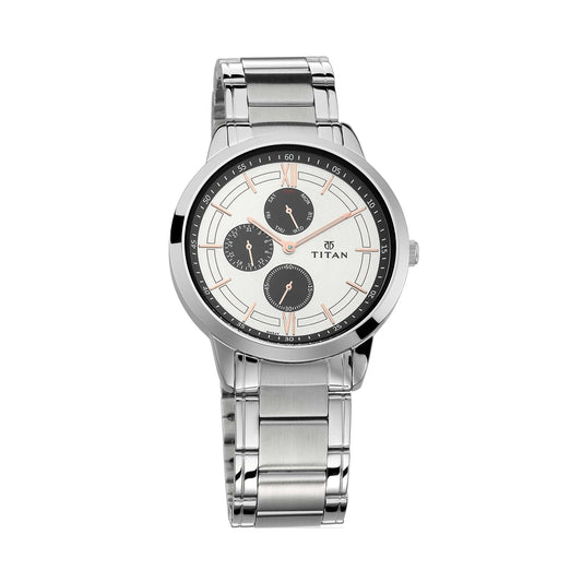 Titan Neo White Dial Multifunction Watch for Men