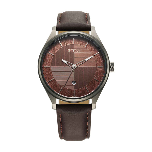 Titan Neo Economy Quartz Analog with Date Brown Dial 
