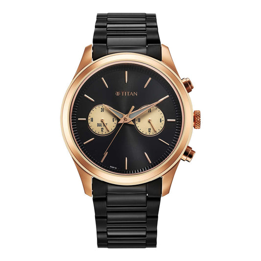 Titan Men's Watch Analog Black Dial