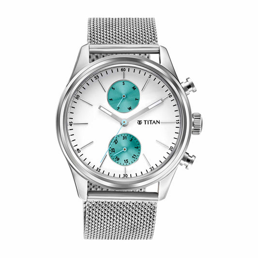 Elmnt White Dial Stainless Steel Strap Watch