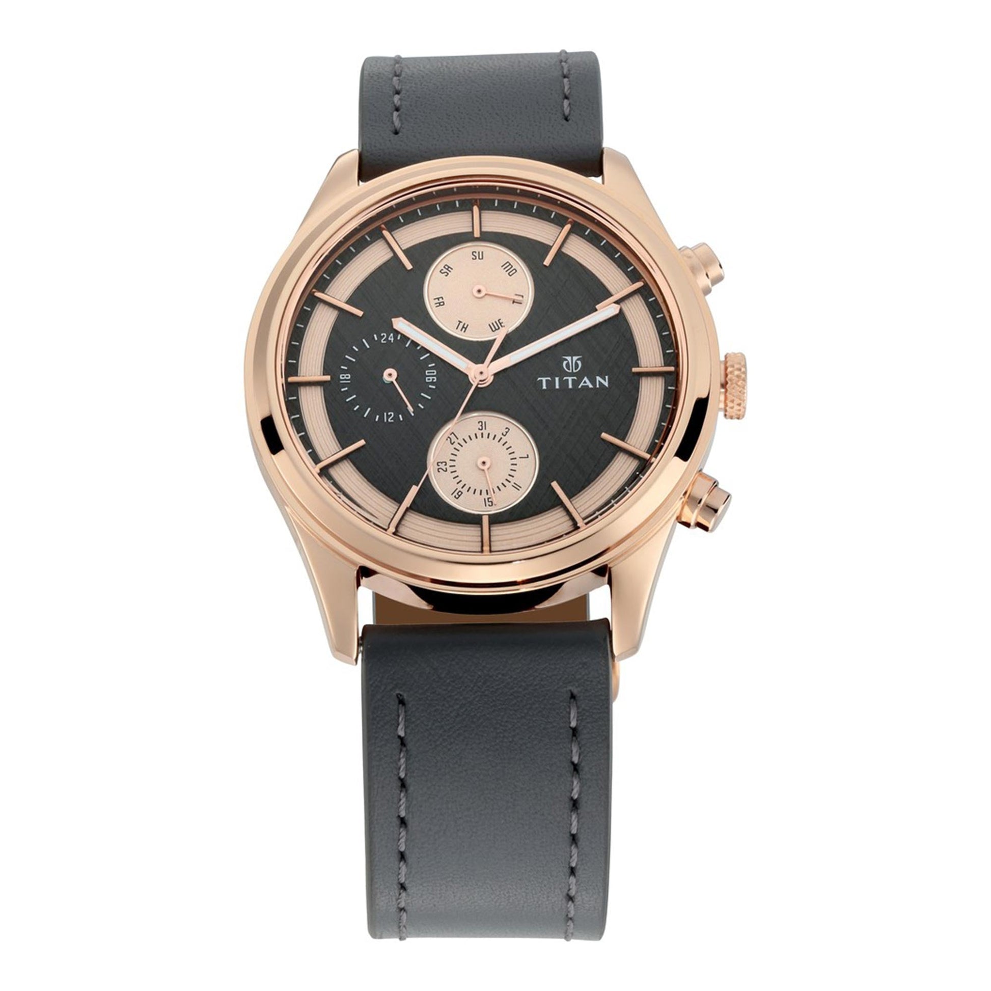 Workwear Watch with Grey Dial & Grey Leather Strap