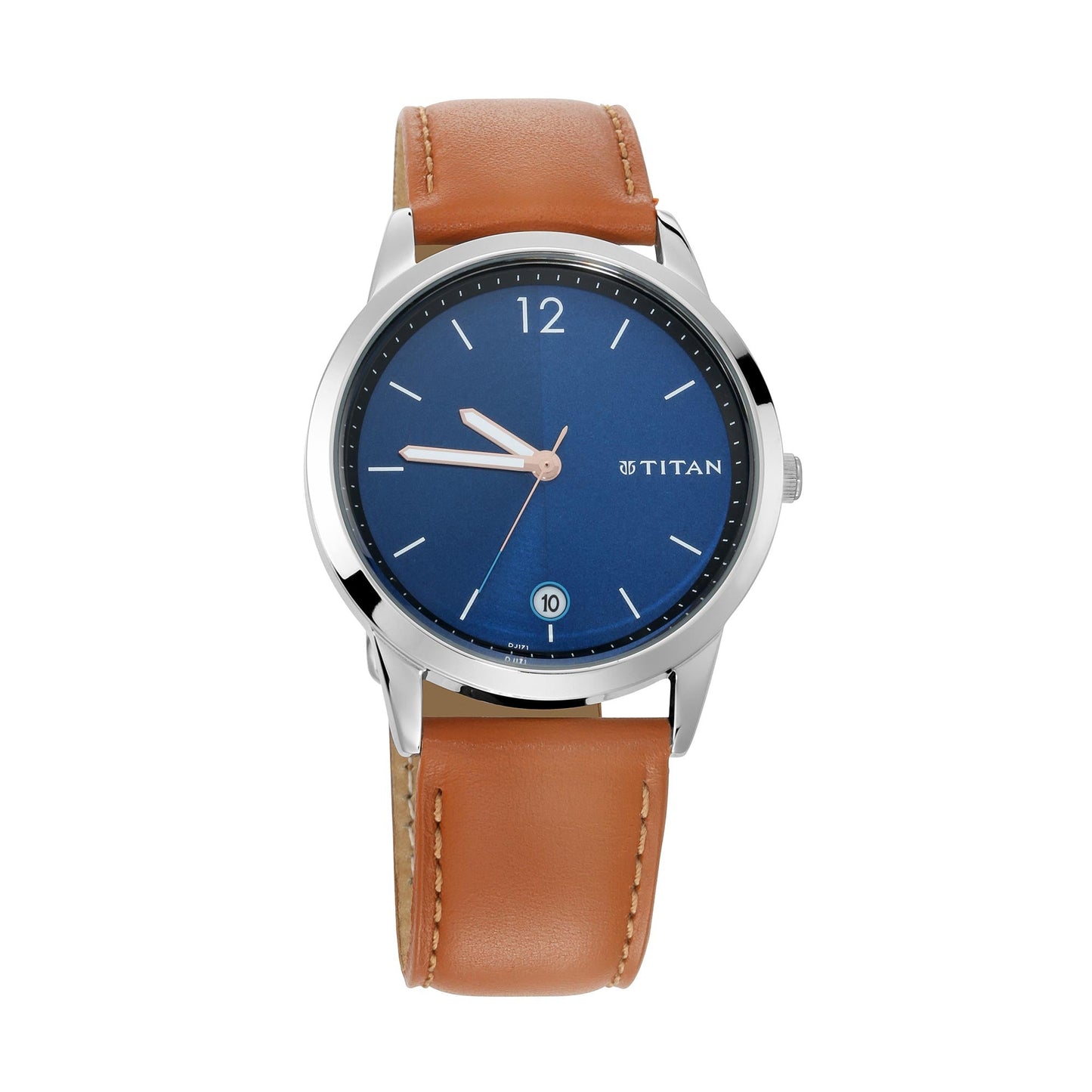 Workwear Watch with Blue Dial & Leather Strap