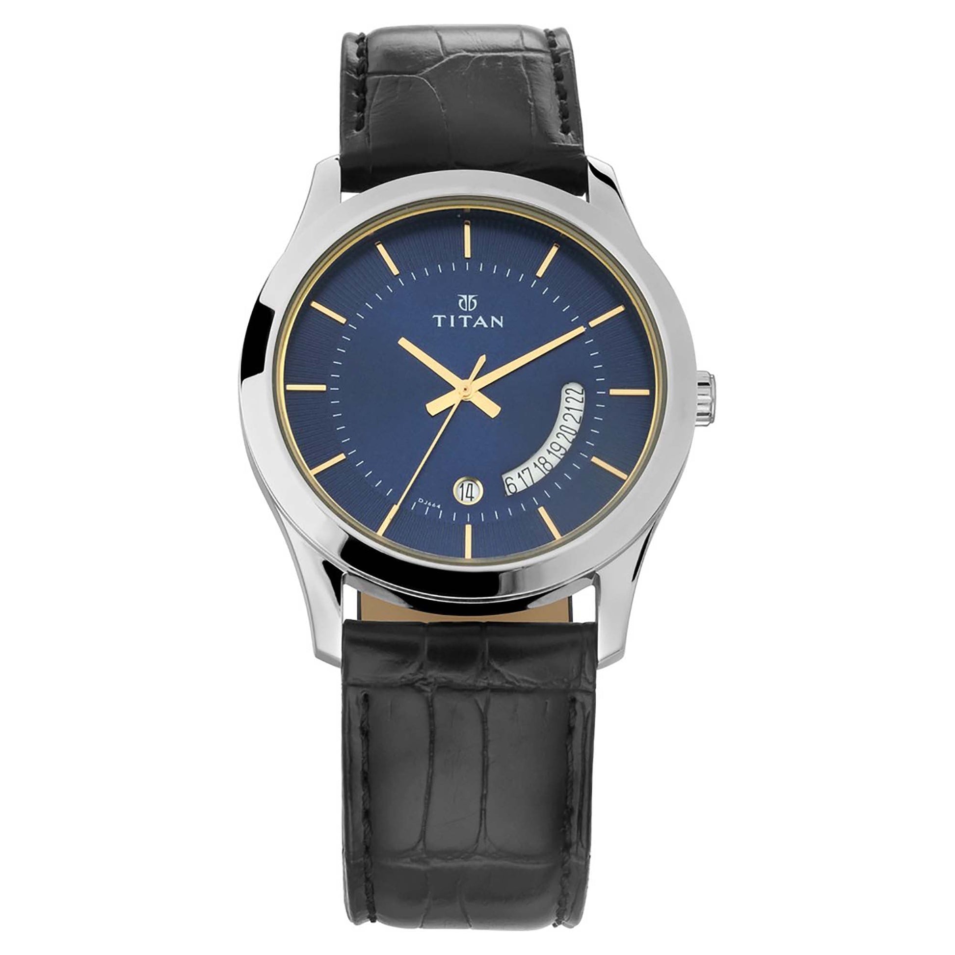 Blue Dial Leather Strap Watch