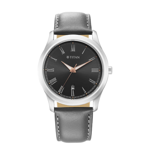 Titan Urban Grey Dial Analog Leather Strap Watch for Men