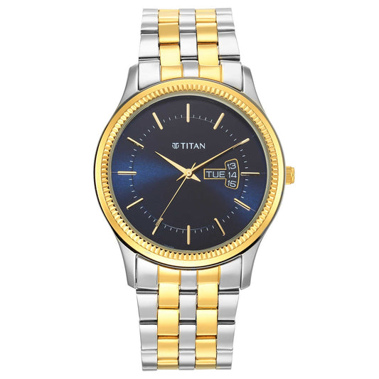 Karishma Blue Dial Brass Strap Watch
