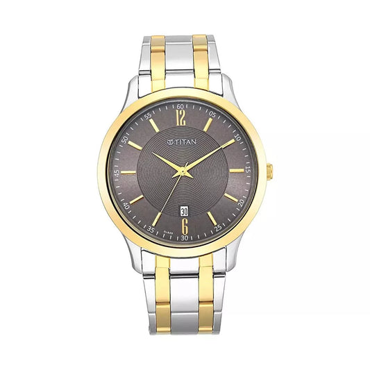 Dark Brown Dial Metal Strap Watch