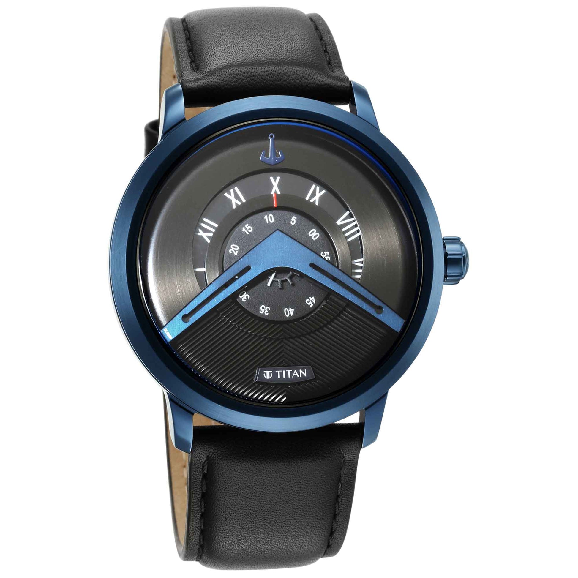 Titan Maritime Black Dial Analog Leather Strap-Titan-Albatel