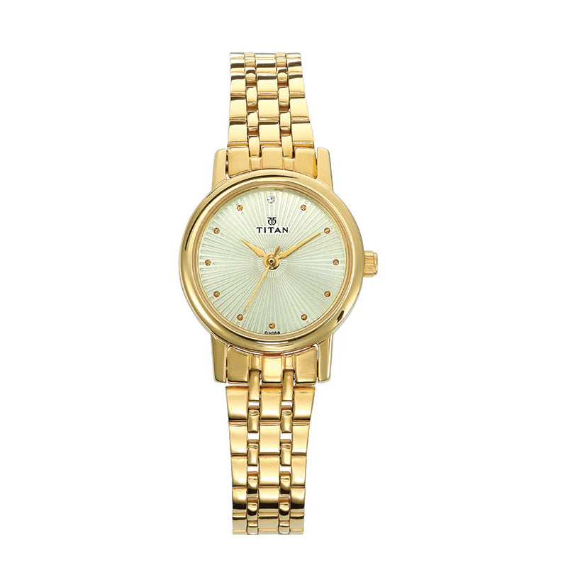 Titan Karishma Champagne Dial Analog Watch for Women-TITAN-Albatel