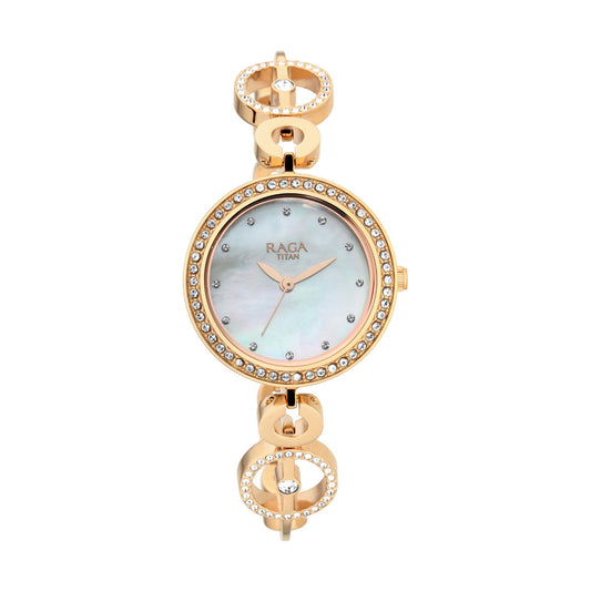 Raga Mother of Pearl Dial Studded Watch