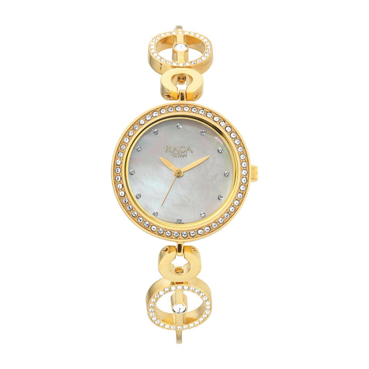 Raga Mother of Pearl Dial Studded Watch
