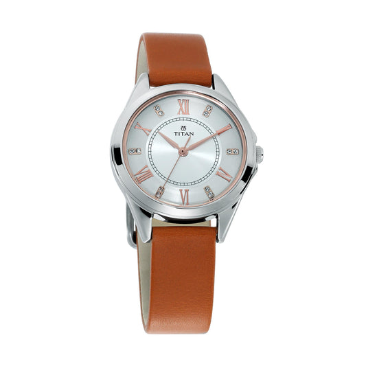 Titan Sparkle White Dial Analog Watch for Women