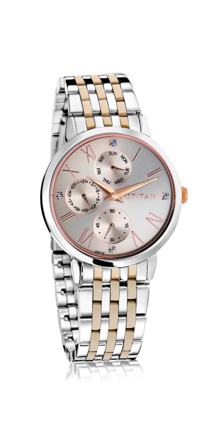 Titan Workwear Rose Gold Dial Women Watch With Stainless Steel Strap-Titan-Albatel