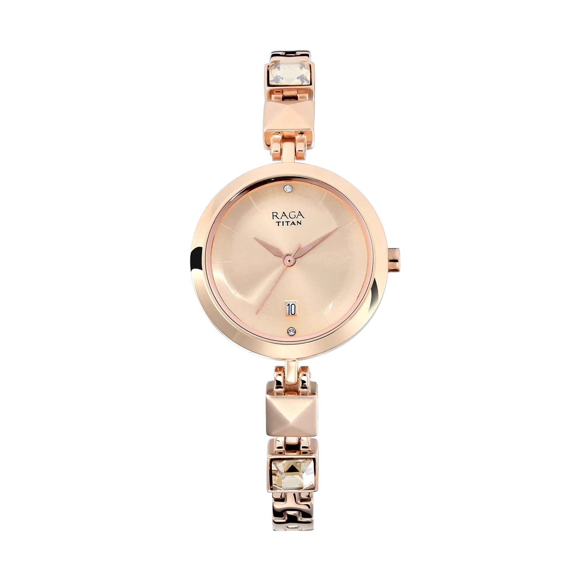 Titan Raga Viva Rose Gold Dial Analog Watch for Women-Titan-Albatel