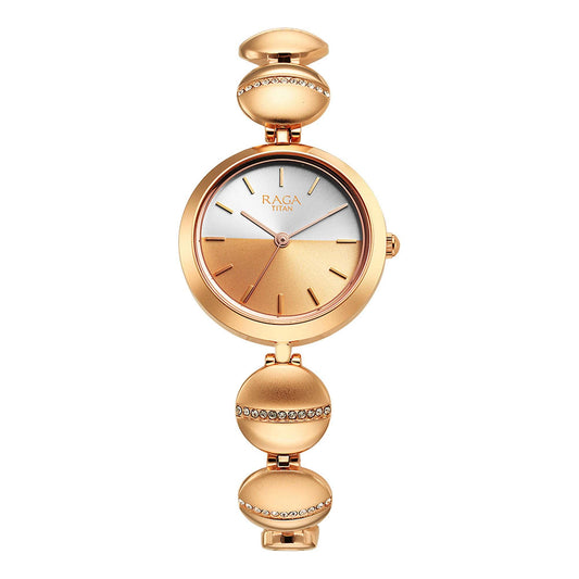 Raga Delight Silver Dial Metals Strap Watch-Titan-Albatel