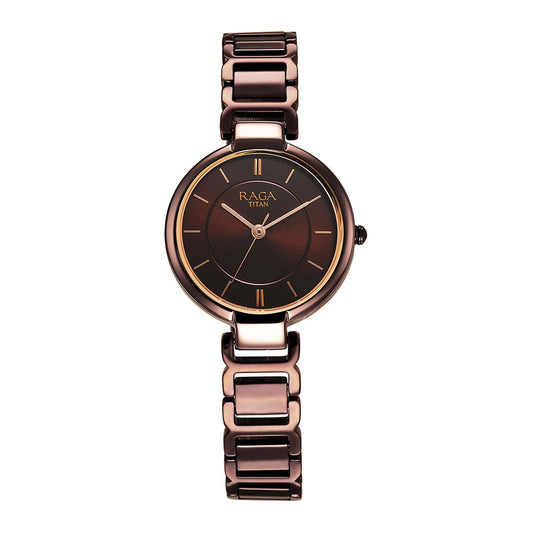 Raga Delight Brown Dial Metals Strap Watch-Titan-Albatel