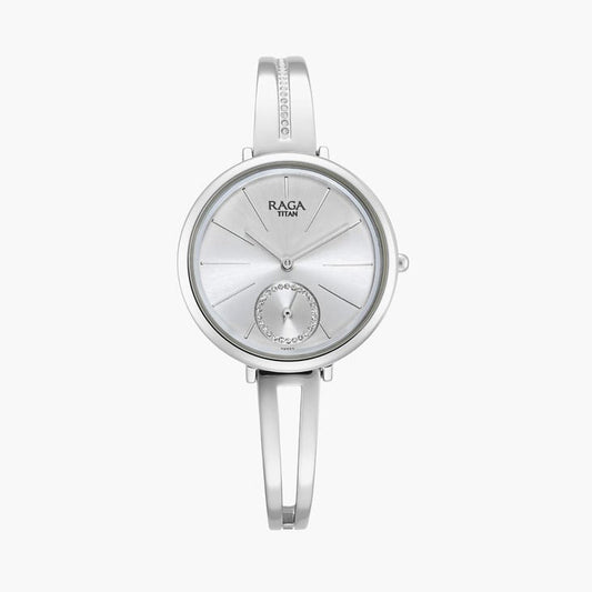 Raga Viva Silver Dial Metal Strap Watch