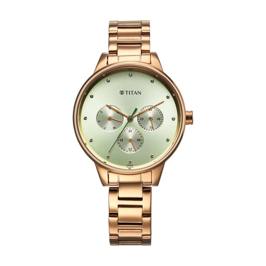 Titan Women Razzle Dazzle Green Dial Stainless Steel

