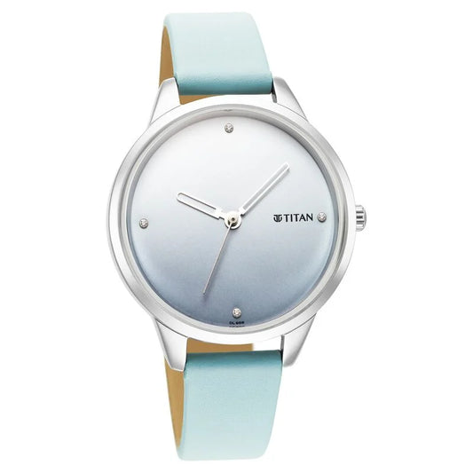 Pastel Dreams Purple Dial White Leather Strap Watch