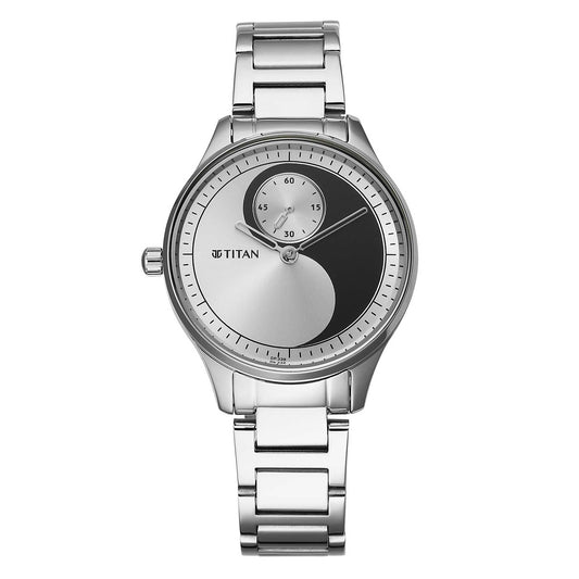 Titan Yin & Yang Black Dial Analog Stainless steel Strap
