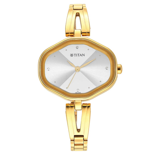 Ladies Karishma White Dial Metal Strap Watch