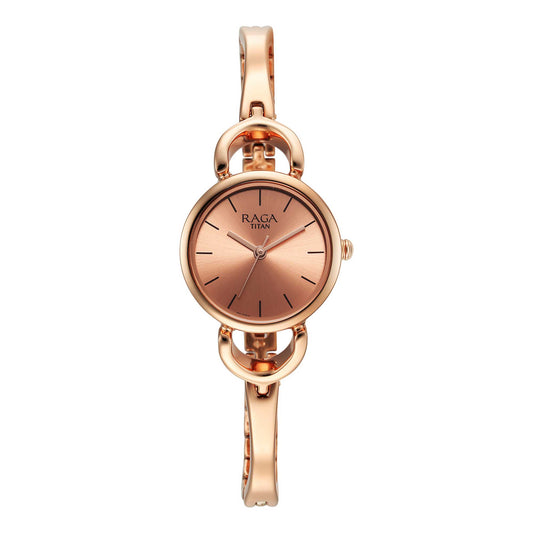 Titan Raga Rose Gold Dial Watch for Women-Titan-Albatel