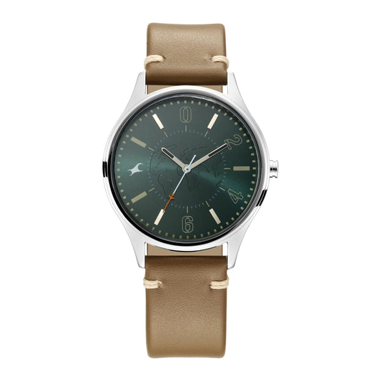Tripster Dark Green Dial Leather Strap Watch