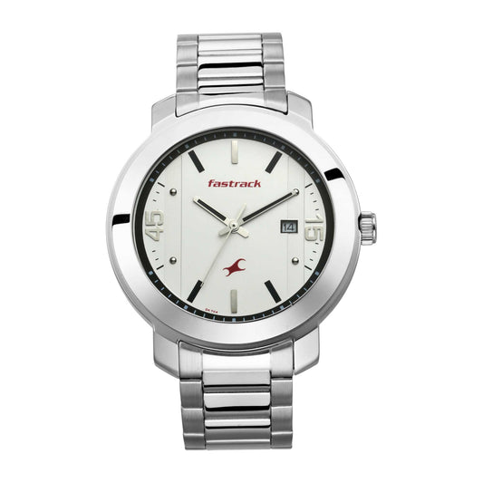 White Dial Stainless Steel Strap Watch
