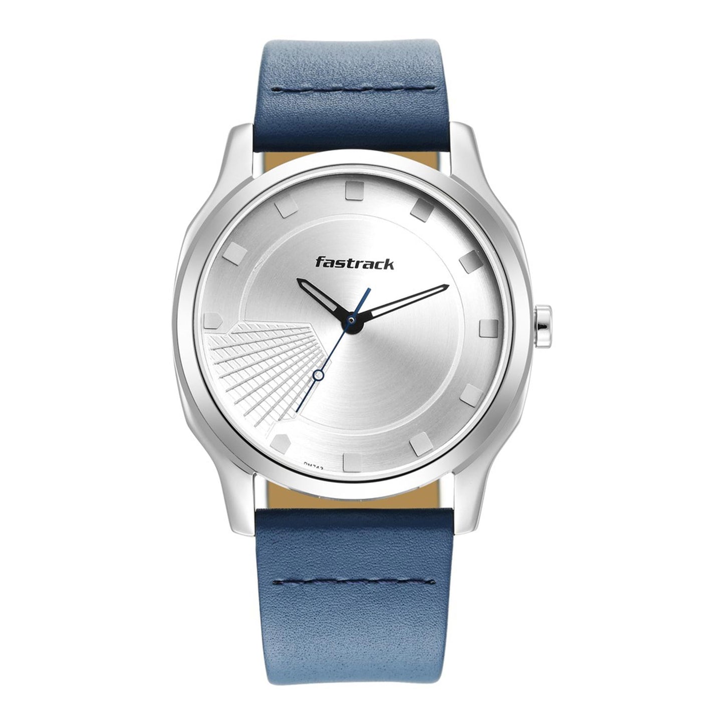 Fastrack Stunners Quartz Analog Silver Dial Leather Strap Watch for Guys