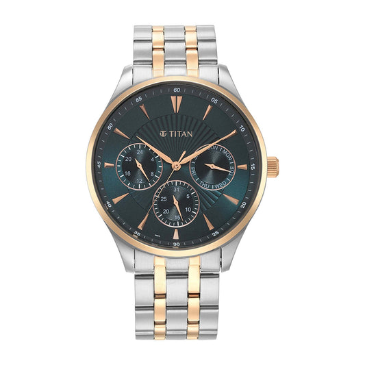 Opulent III Blue Dial Multifunction Watch for Men-Titan-Albatel