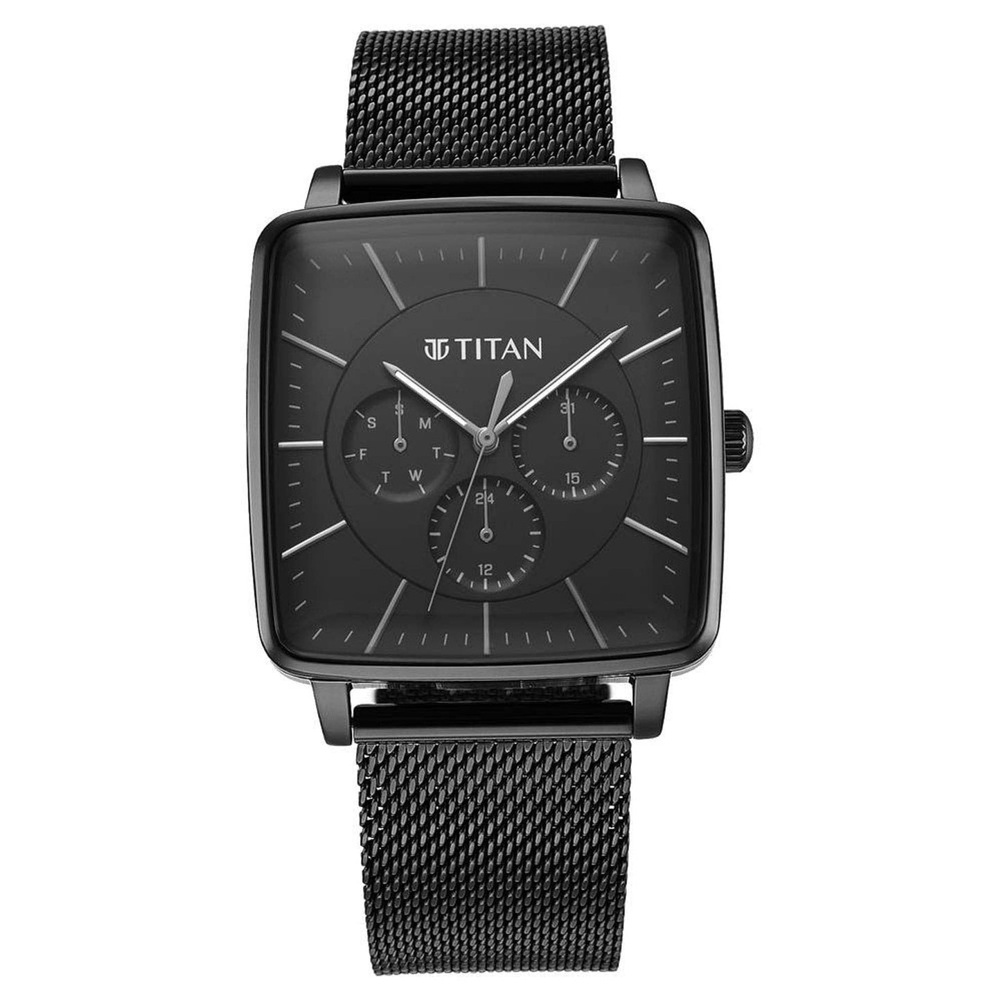 Avant Garde Black Dial Stainless Steel Strap Watch